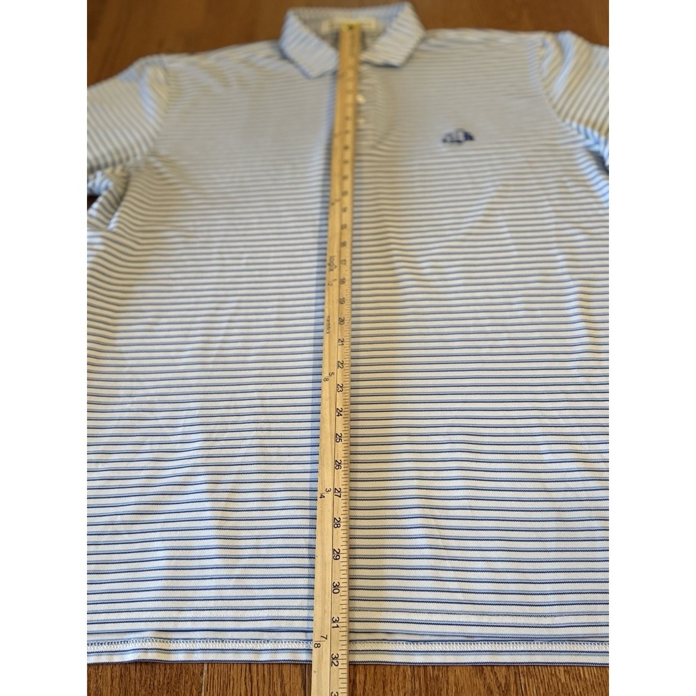 Holderness & Bourne Polo Golf Shirt Mens XL Tailored Fit Blue Striped Embroidery - Picture 8 of 8
